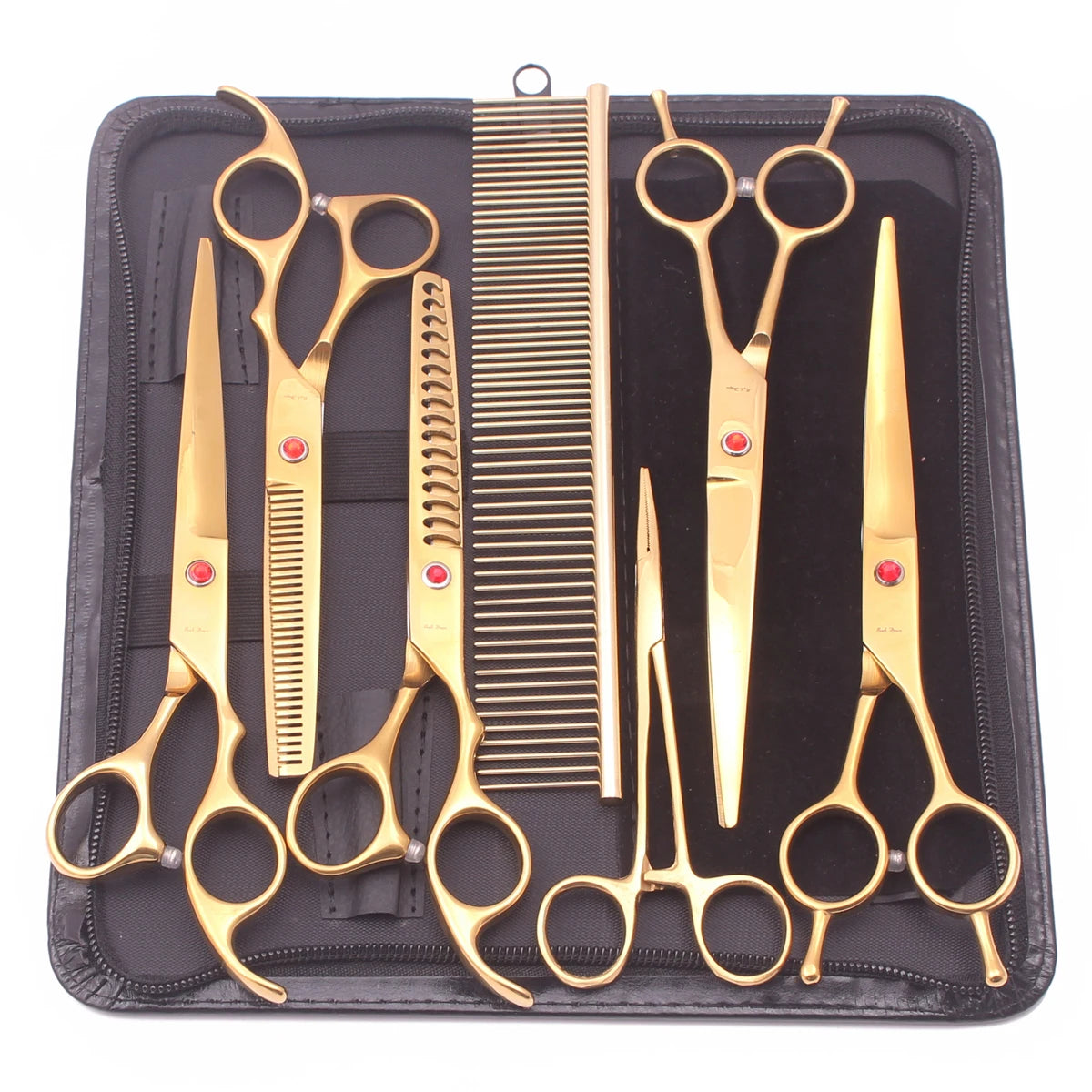 Dog Grooming Scissors Japan Stainless 6.5" 7" Pet Hairdressing Scissors Rainbow Chunker Shears Thinner Chunker Curved Shears