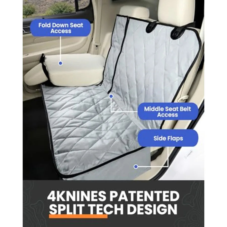 Dog Seat Cover for Back Seat Heavy Duty Waterproof Rear Seat Protector for Small Trucks SUVs Cars Fits 60 40 Split Bench with M