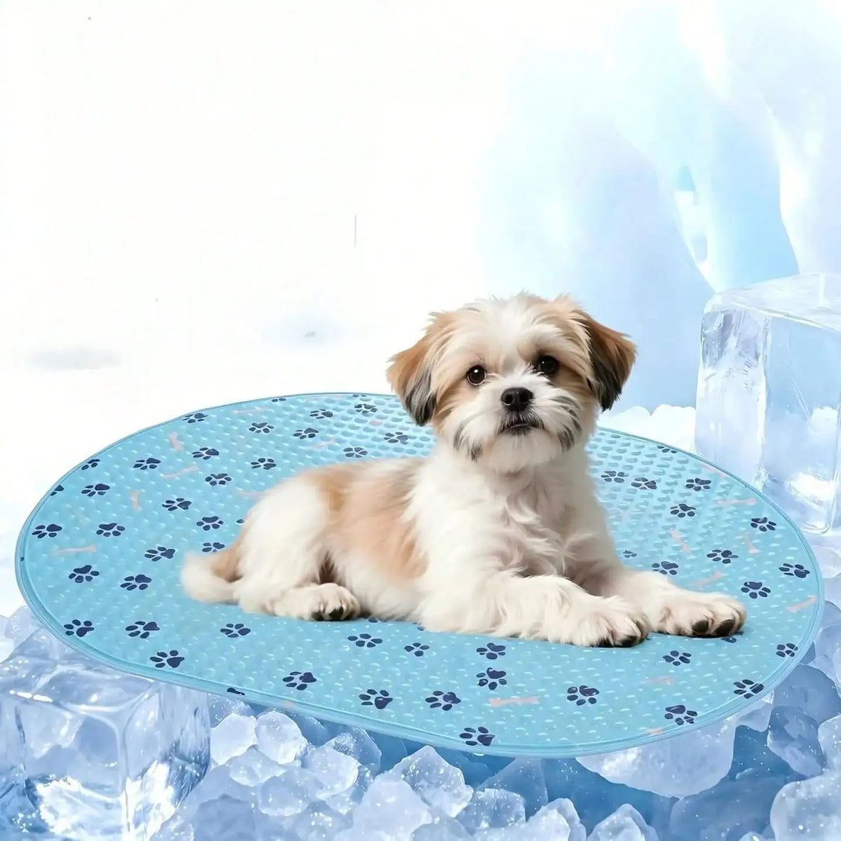 Patented Gel Pet Cooling Mat, Non-Slip Waterproof Cool Pad for Small Dogs, Indoor Outdoor Cooling Bed for Crate Kennel Car