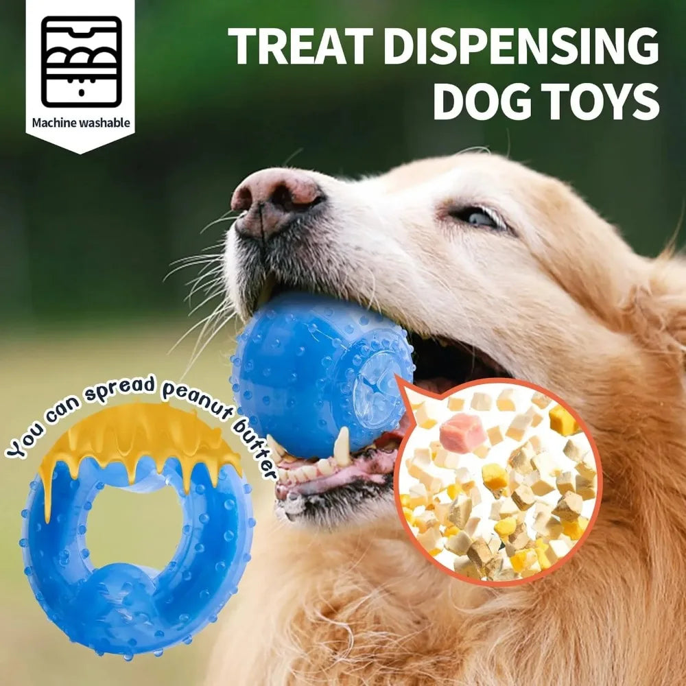 Summer Dog Chew Toys Teething Balls Durable Frozen Puppy Rubber Bone Toys Teeth Cleaning Bones Chewing Training Pet Supplies