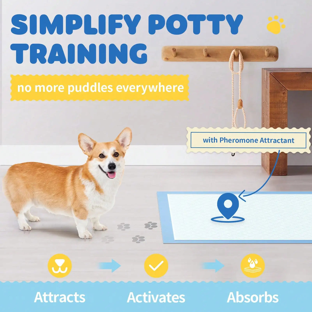 X-Large Puppy Pads - 34'' X 28'' Pee Pads For Dogs Potty Training, Leak-Proof Quick-Dry Design, 6-Layer Wee Wee Pads, Pack Of 100