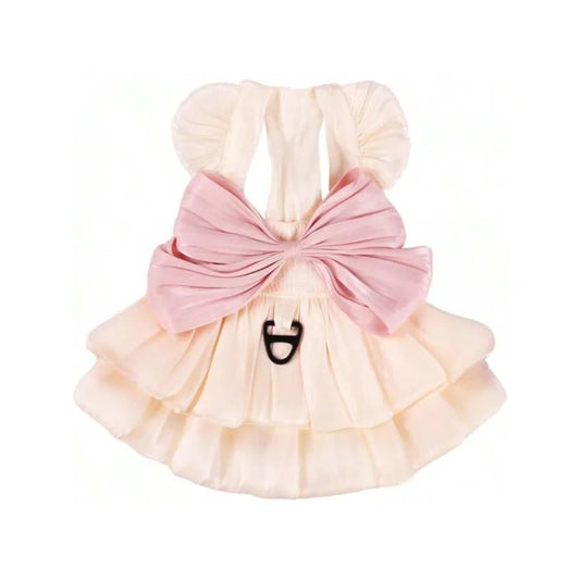 【New style】Dog Princess Dress For Small Dogs Cat Bow Dress With D-Ring Dog Wedding Clothes Cute Puppy Tutu Skirt Doggy Summer C
