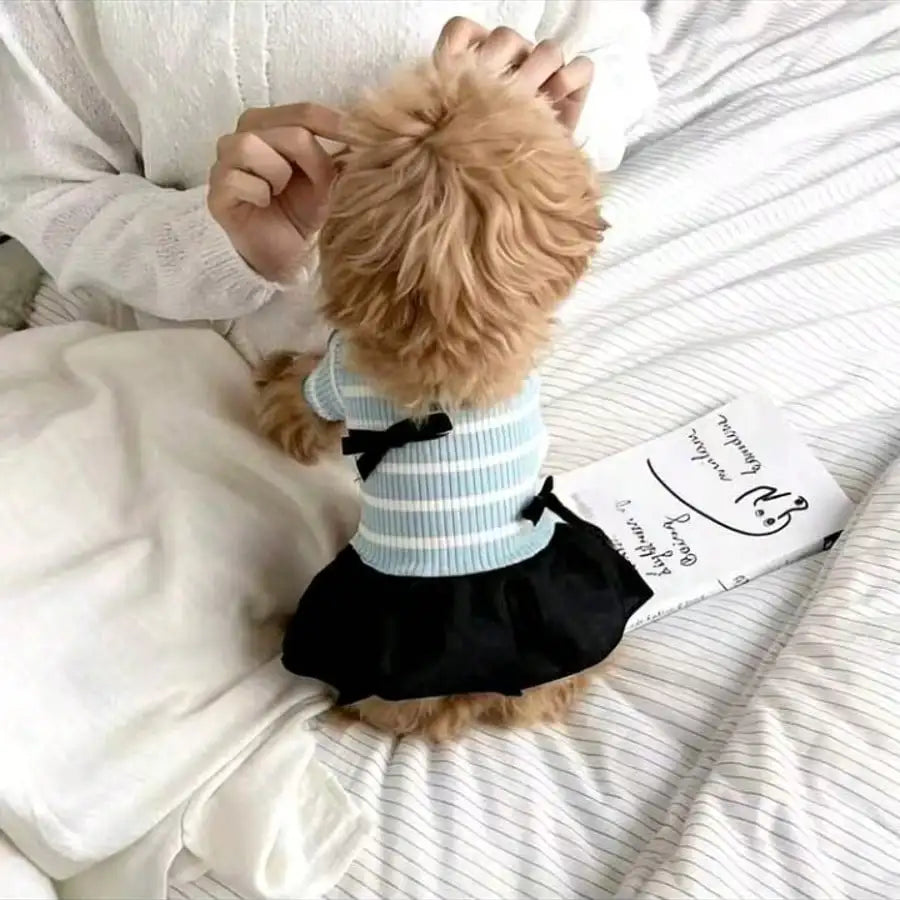 Small Dog Striped Casual Dress, Lightweight Airy Fabric Pet Clothes Perfect for Warm Spring and Summer Days