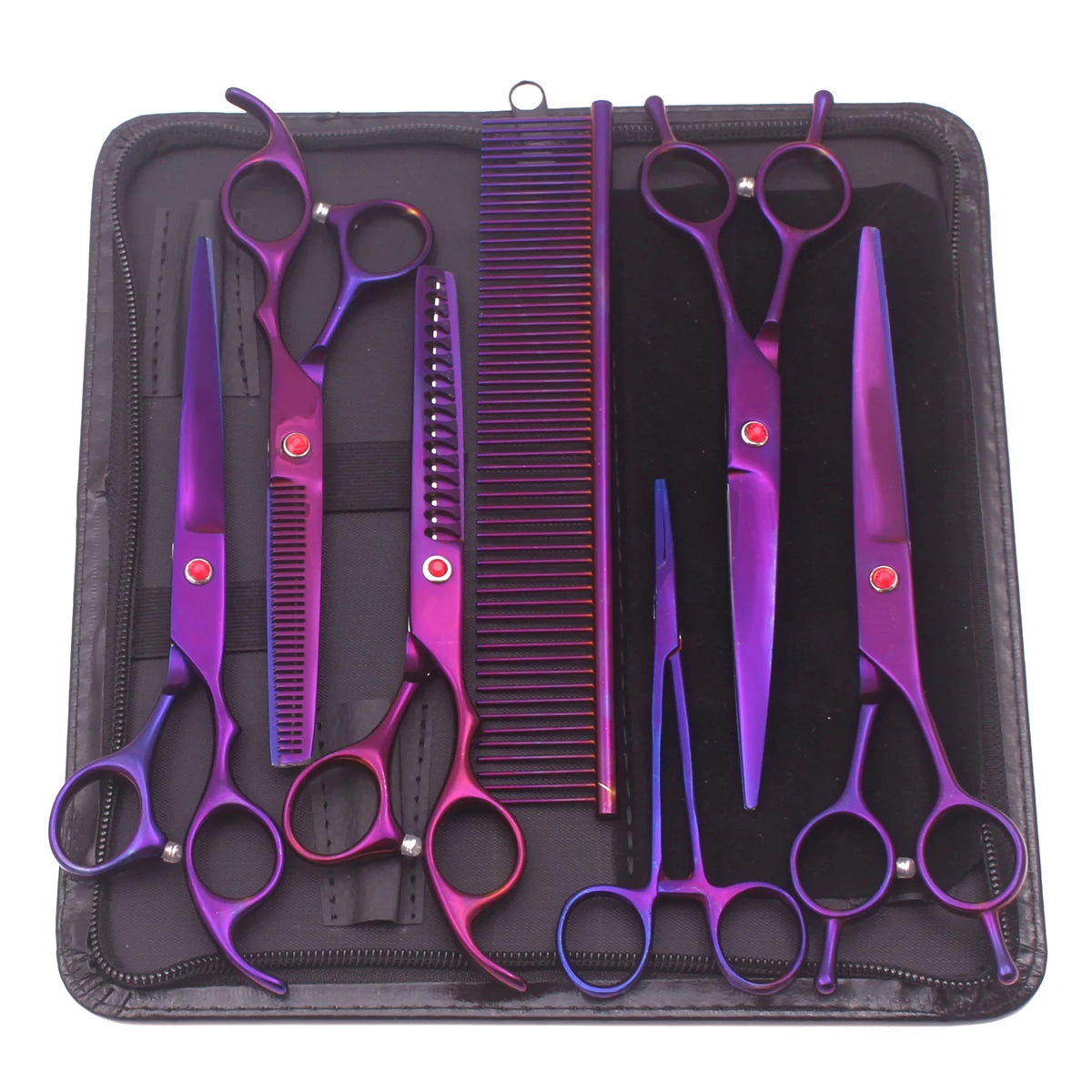Dog Grooming Scissors Japan Stainless 6.5" 7" Pet Hairdressing Scissors Rainbow Chunker Shears Thinner Chunker Curved Shears