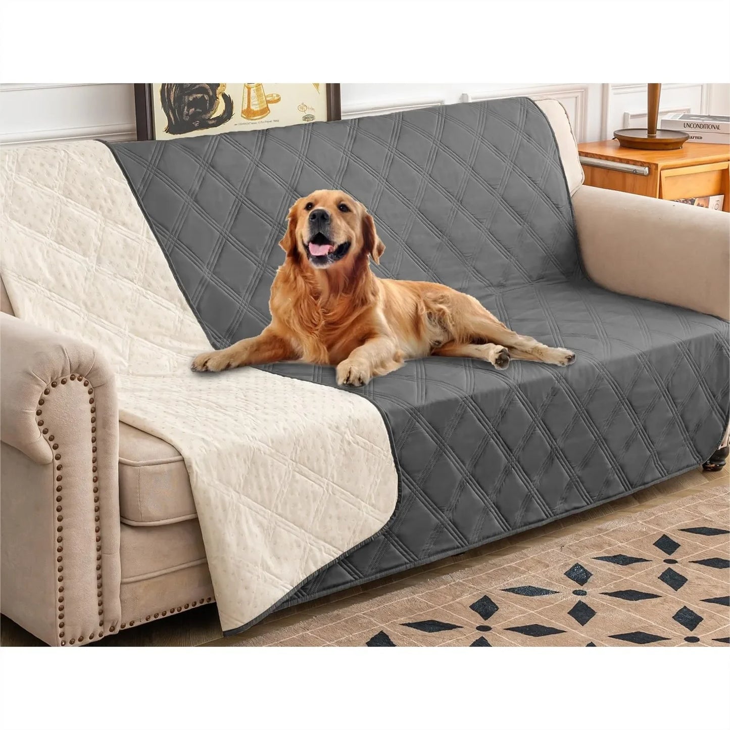 Waterproof Dog Bed Cover Pet Blanket with Anti-Slip Back for Furniture Couch Sofa