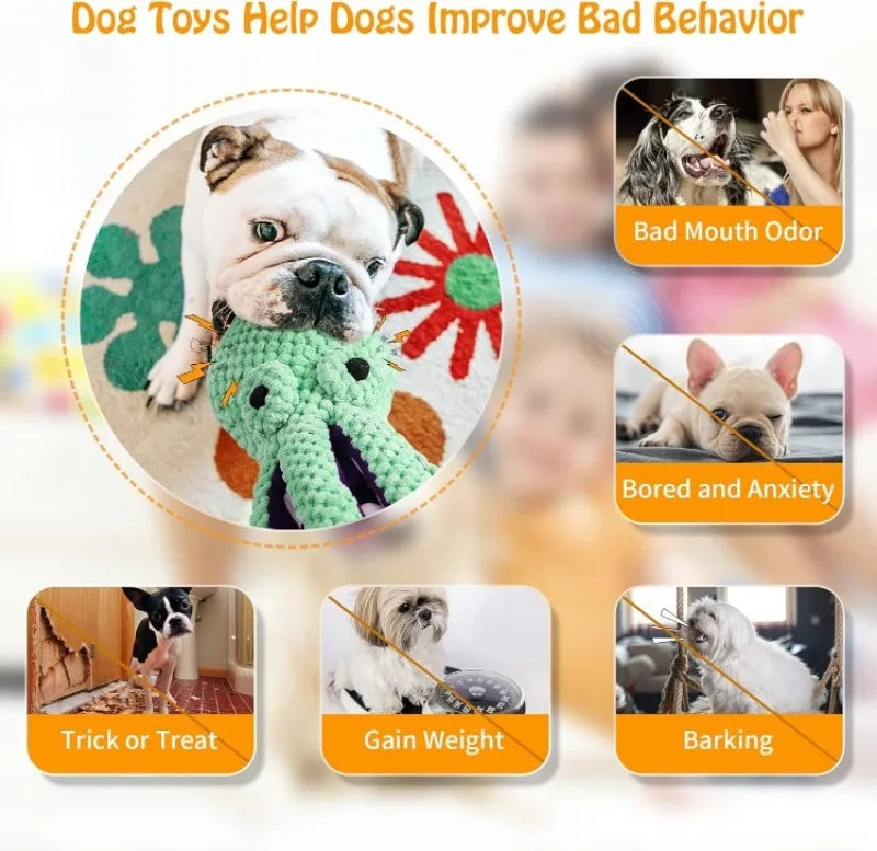 Large Squeaky Plush Dog Toy, Soft Fabric Chew Toy for All Dog Sizes, Training Reward & Gift
