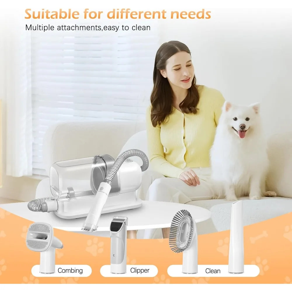 Dog Grooming Vacuum, Pet Grooming Vacuum Kit 2.3L Suction 99% Pet Hair with 5 Tools for Dog Cat for