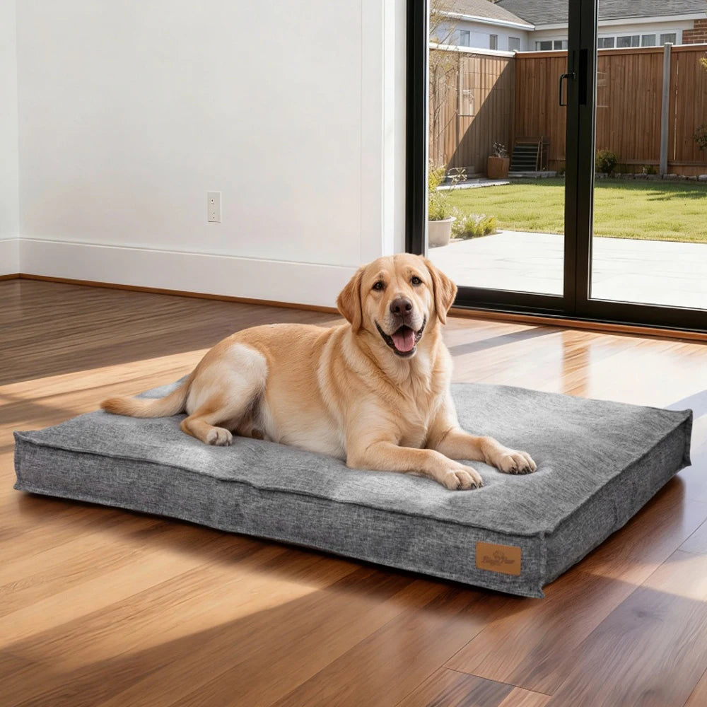 Large Dog Bed Washable Linen Orthopedic Dog Beds Waterproof Pet Pillow Mattress With Removable Cover
