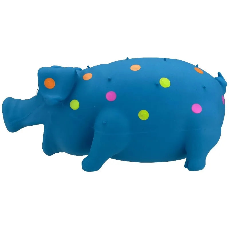 Multicolor Pig Latex Dog Toy, Chew Level 1
