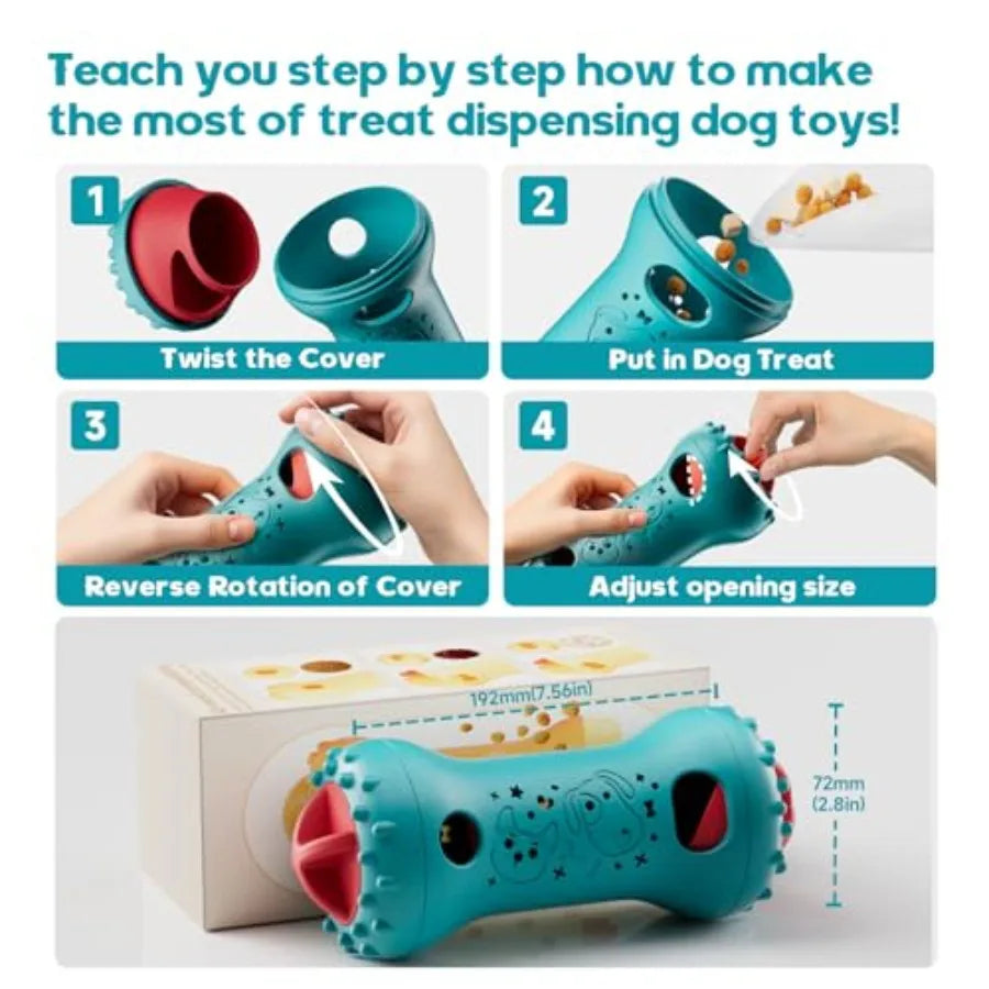 Interactive Dog Toys, Adjustable Treat Dispensing Toy to Keep Them Busy, Dog Enrichment for Brain Stimulation and Cognitive for