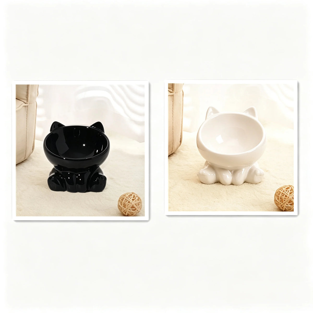 Ceramic Cat Bowl Cat Bowl Cat Food Bowl Neck Guard Oblique Mouth Dog Bowl Pet Bowl