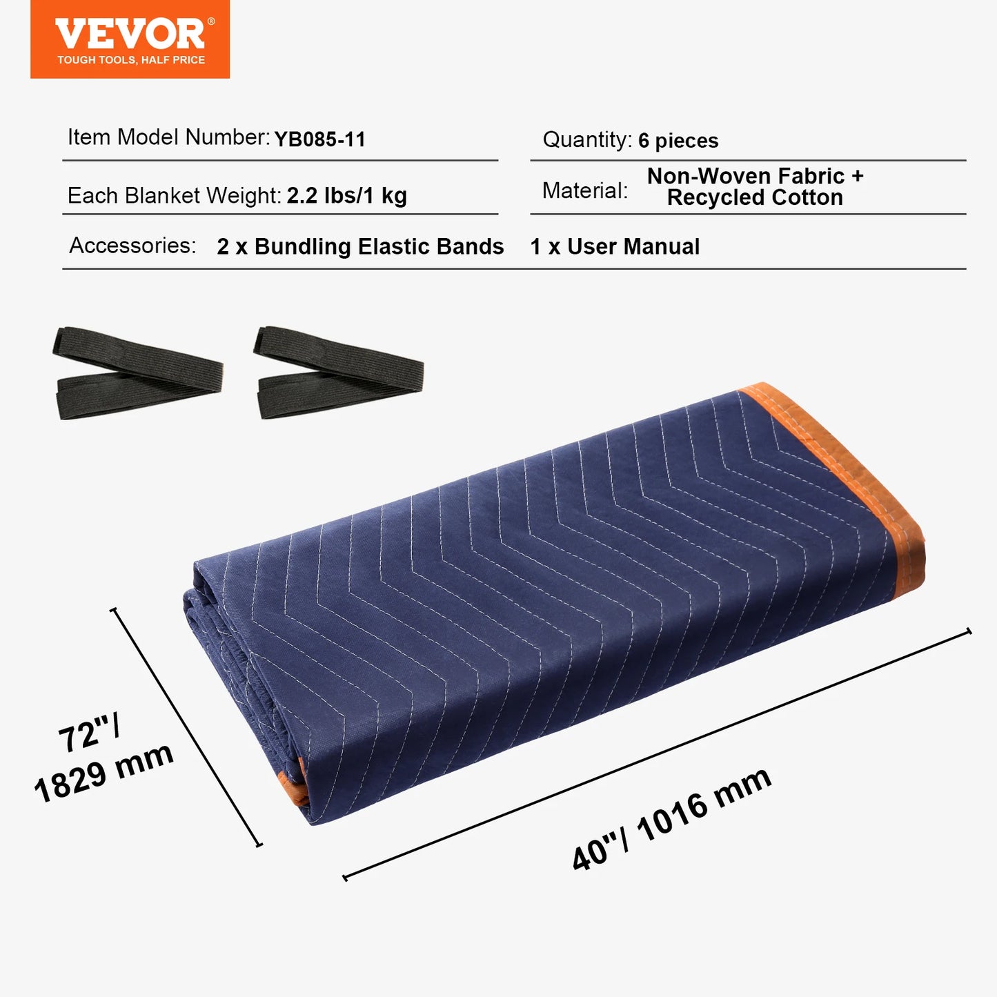 SucceBuy 35/65 lbs Moving Blankets 12 Packs 80" x 72" Packing Blanket Heavy Duty Mover Pads for Protecting Furniture Appliances