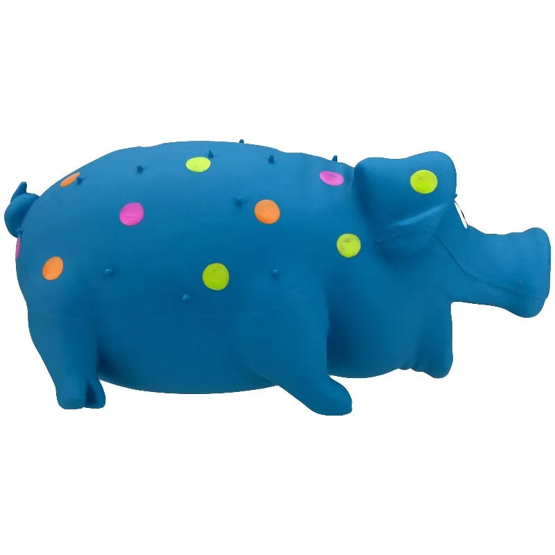 Multicolor Pig Latex Dog Toy, Chew Level 1