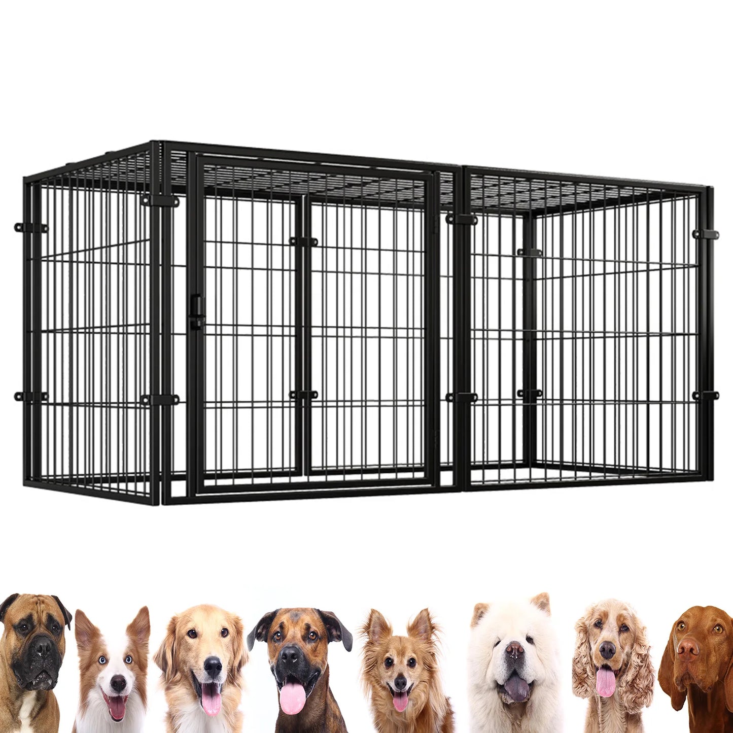 48 Inch Kennel Cage Easy Assemble Heavy Duty Wire Dog Crates with Door Dogs Cage Kennel Stackable for Puppy/Small Dog/Rabbit/Pig