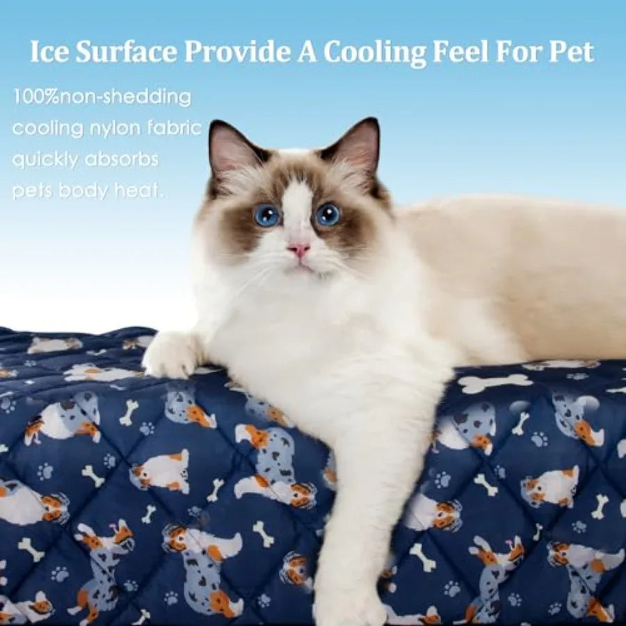 Dog Cooling Mat, Premium Lightweight Pet Cooling Blanket Bed Cover for Dogs, Cat, Puppies Ice Silk Cool Pad for Dogs Furniture
