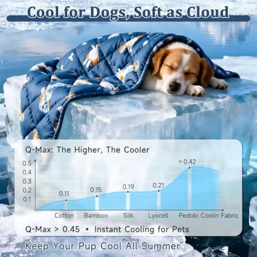 Dog Cooling Mat, Premium Lightweight Pet Cooling Blanket Bed Cover for Dogs, Cat, Puppies Ice Silk Cool Pad for Dogs Furniture