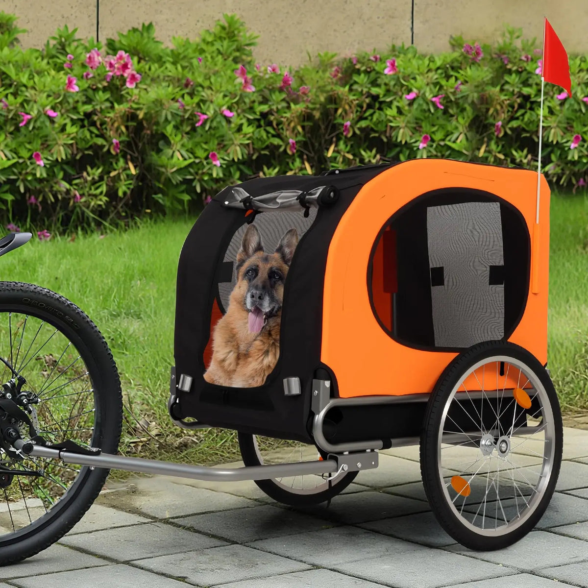 Dog Bike Trailer,88 lbs Pet Cart with Quick Release Wheels & Foldable Frame– Waterproof 600D Oxford Cover – Mesh Windows – Easy Assembly – for Small to Medium Pets