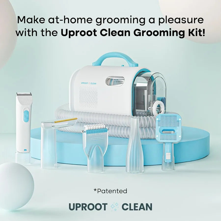 Pet Groomer Vacuum Kit 7 in 1 - Cat Dog Grooming Kit with Brush Detangle Deshed Trim Clean Dry Attachments - Complete Cat Dog G