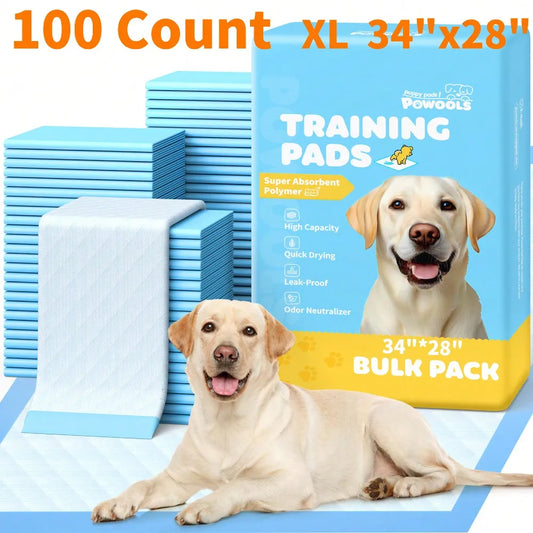 X-Large Puppy Pads - 34'' X 28'' Pee Pads For Dogs Potty Training, Leak-Proof Quick-Dry Design, 6-Layer Wee Wee Pads, Pack Of 100
