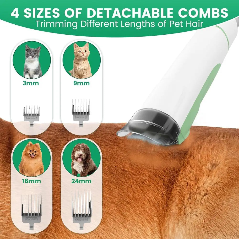 Pet Grooming Kit with 7 Tools, 11000Pa Vacuum, 2.5L Dust Cup for Dog Hair Removal and Home Cleaning