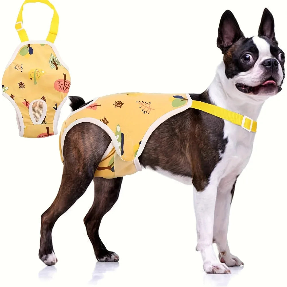 Reusable Female Dog Diapers Washable Adjustable Breathable Mesh Pants with Buckle for Heat Period Incontinence
