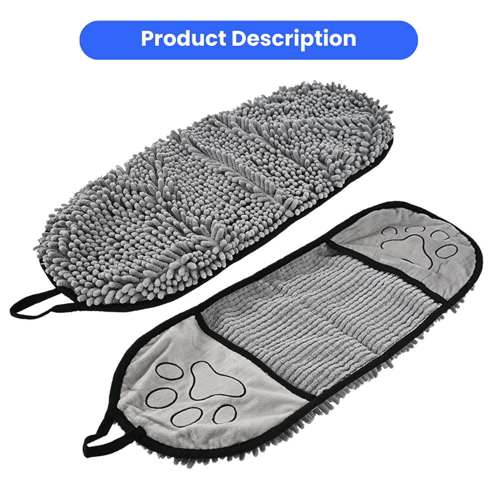 10PCS/Carton 2 Colors Mixed Microfiber Pet Bath Towel Super Absorbent Quick Dry Dog Cat Drying Towel Soft Chenille Grooming Towel Pet Supplies Wholesale