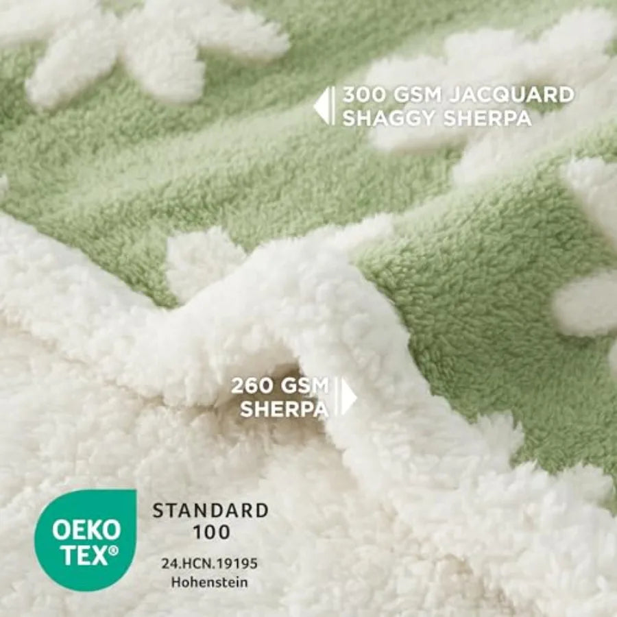 Waterproof Dog Blanket for Large Dogs - Washable Double Sided Dog Blankets with Warm Jacquard Shag and Soft Sherpa Fleece, Pet