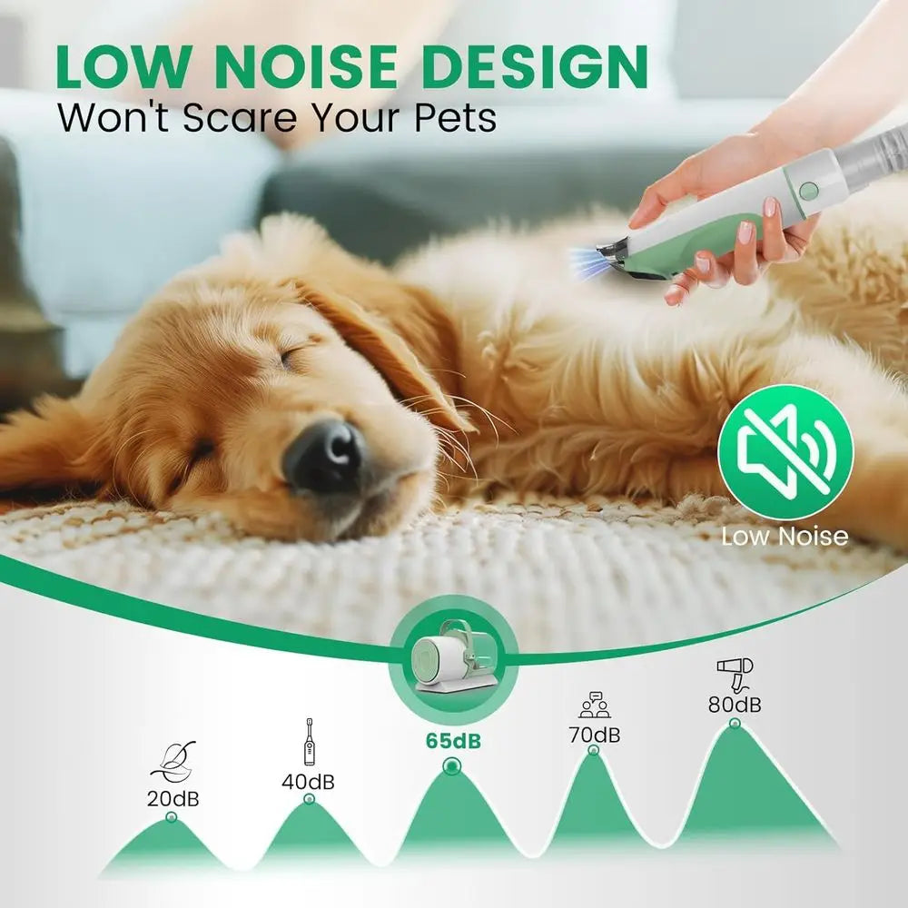 Pet Grooming Kit with 7 Tools, 11000Pa Vacuum, 2.5L Dust Cup for Dog Hair Removal and Home Cleaning