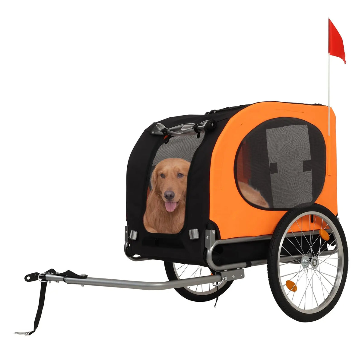 Dog Bike Trailer,88 lbs Pet Cart with Quick Release Wheels & Foldable Frame– Waterproof 600D Oxford Cover – Mesh Windows – Easy Assembly – for Small to Medium Pets