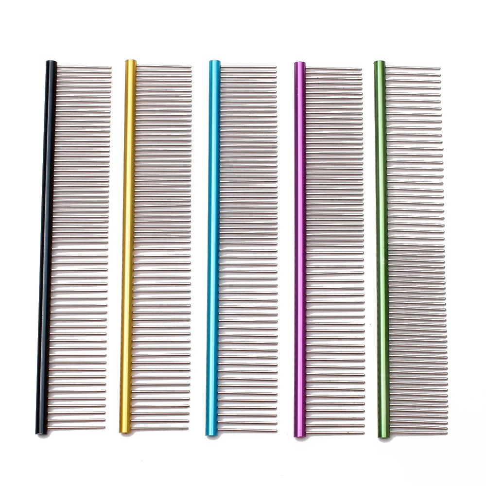 Pet Grooming Combs Aluminum Alloy Brush for Dogs Boundary Knot Massage Tools Professional Salon Cat Hair Cleaning Crescent Combs