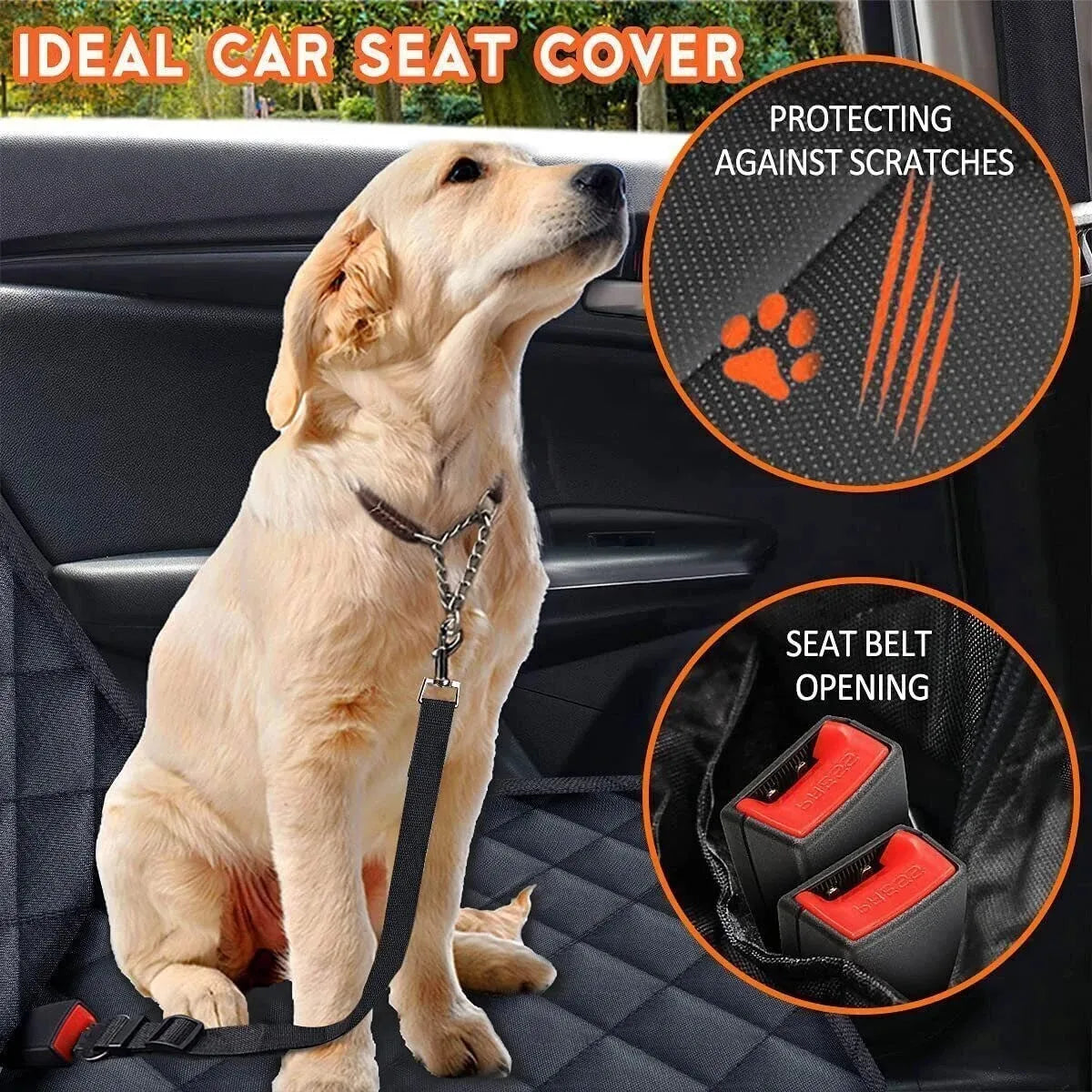 Car Rear Seat Cover for Kids Pet Dogs Waterproof Auto Rear Pet Seat Scratch Proof Mat Anti-slip Universal Bench Pad