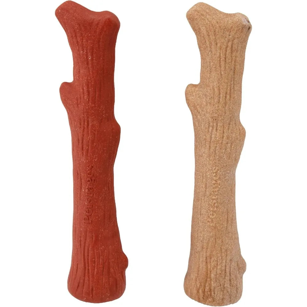 Outward Hound Dogwood Wood Durable Dog Chew Toys, Real Wood & Calming Hemp, 2-Pack, Medium