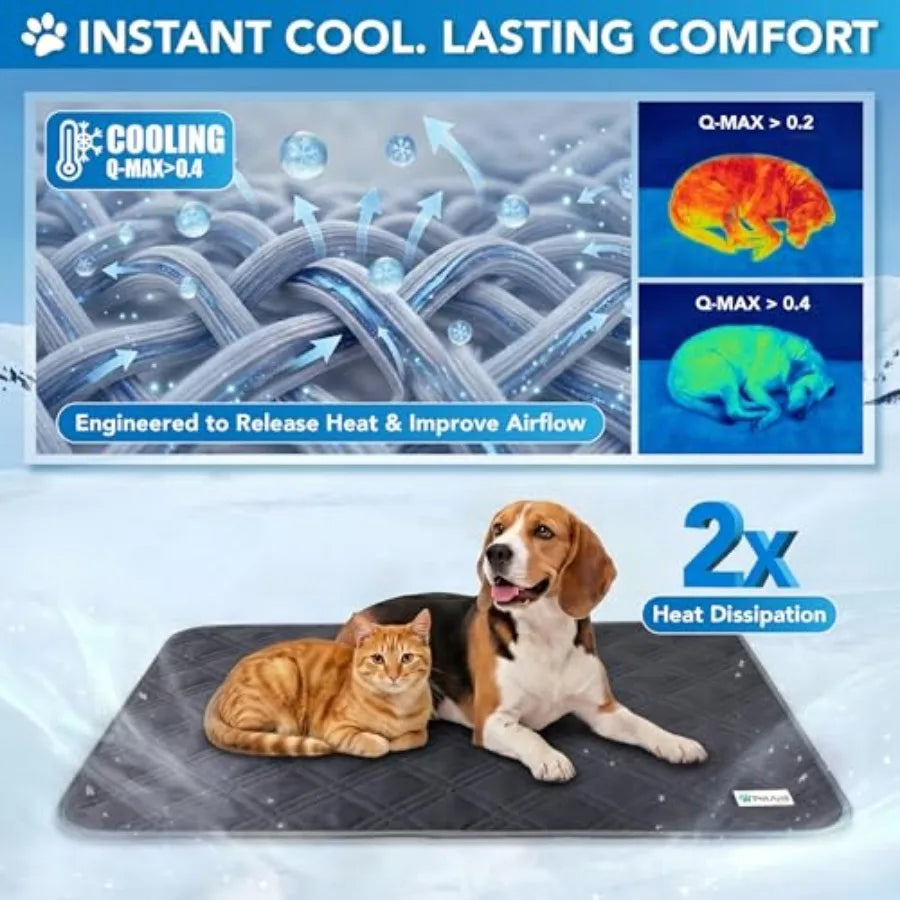 Dog Cooling Mat, Waterproof Self Cooling Dog Pad with Non-Slip Backing,  Pet Cooling Mat for Crate, Couch, Kennel and