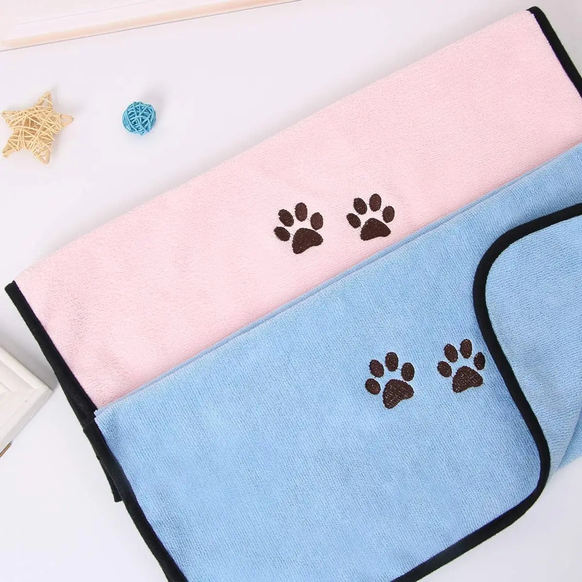 Ultra Absorbent Microfiber Pet Drying Towel, 2-Pack, Fast Drying for Dogs & Cats