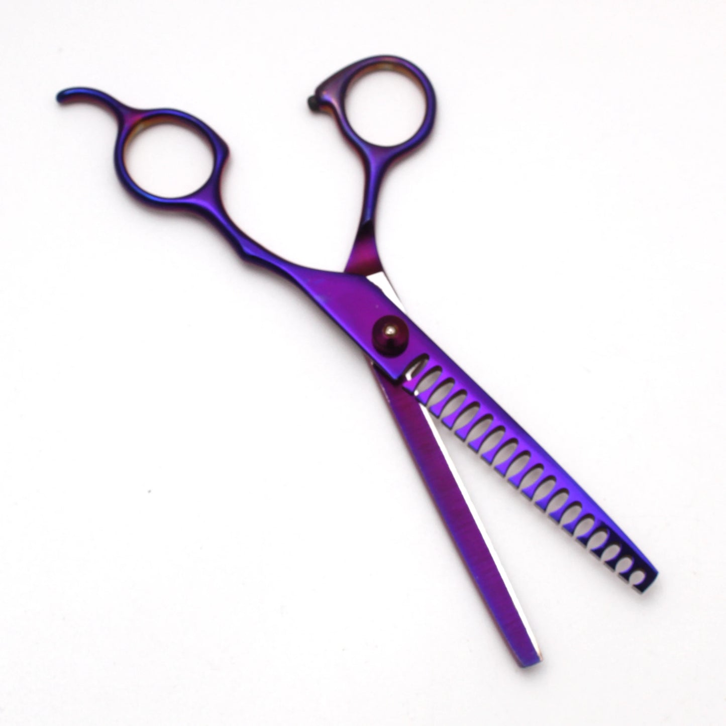 Dog Grooming Scissors 6.5" 7" Purple Stainless Thinning Shears Straight Scissors Pet Scissors Curved Shears Comb Dropshipping