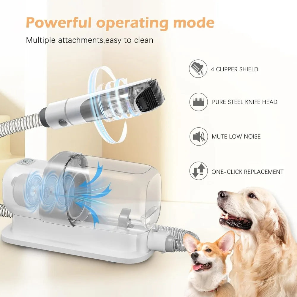 Dog Grooming Vacuum, Pet Grooming Vacuum Kit 2.3L Suction 99% Pet Hair with 5 Tools for Dog Cat for