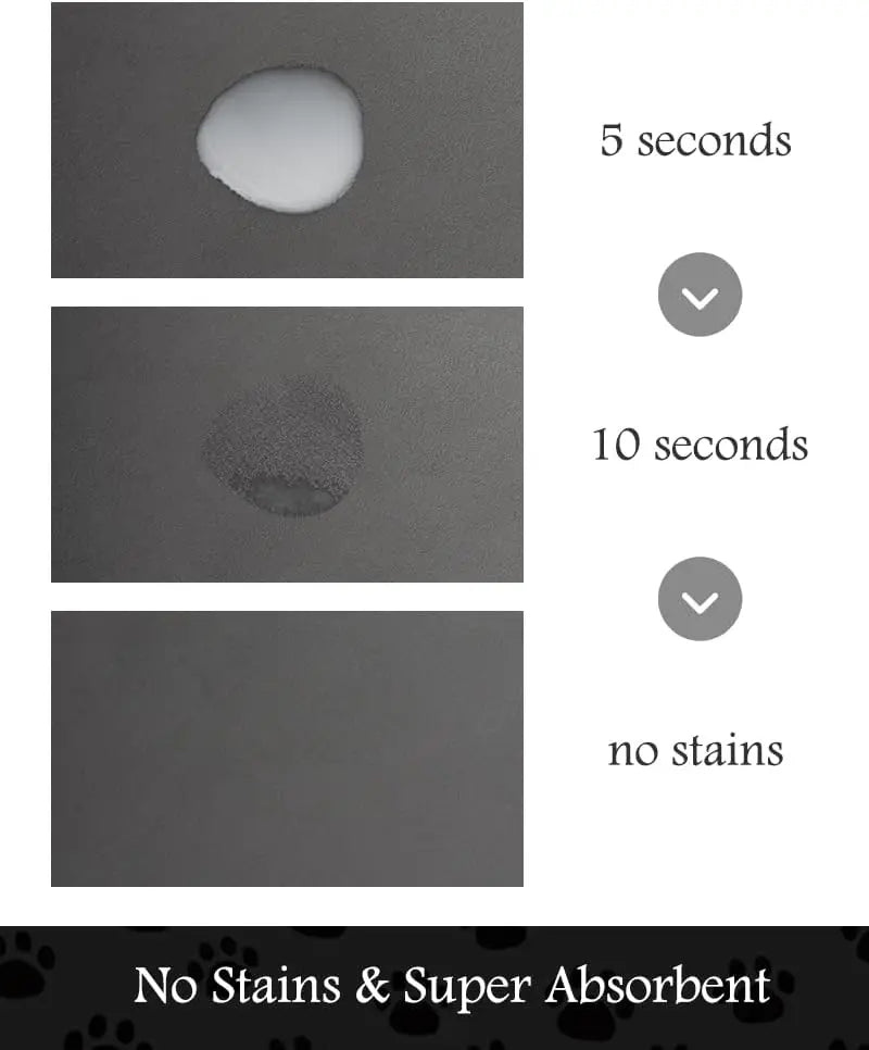 Super Absorbent Pet Feeding Mat with Waterproof Non Slip Rubber Backing for Dogs and Cats